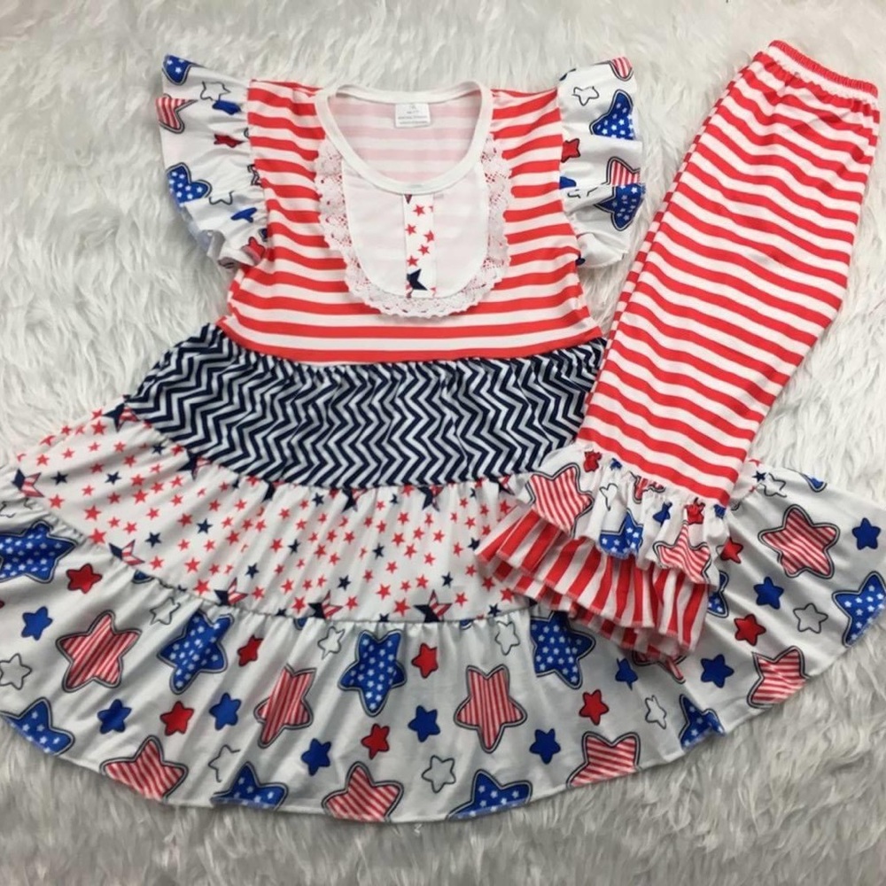 2 piece Red, white, blue girls outfit